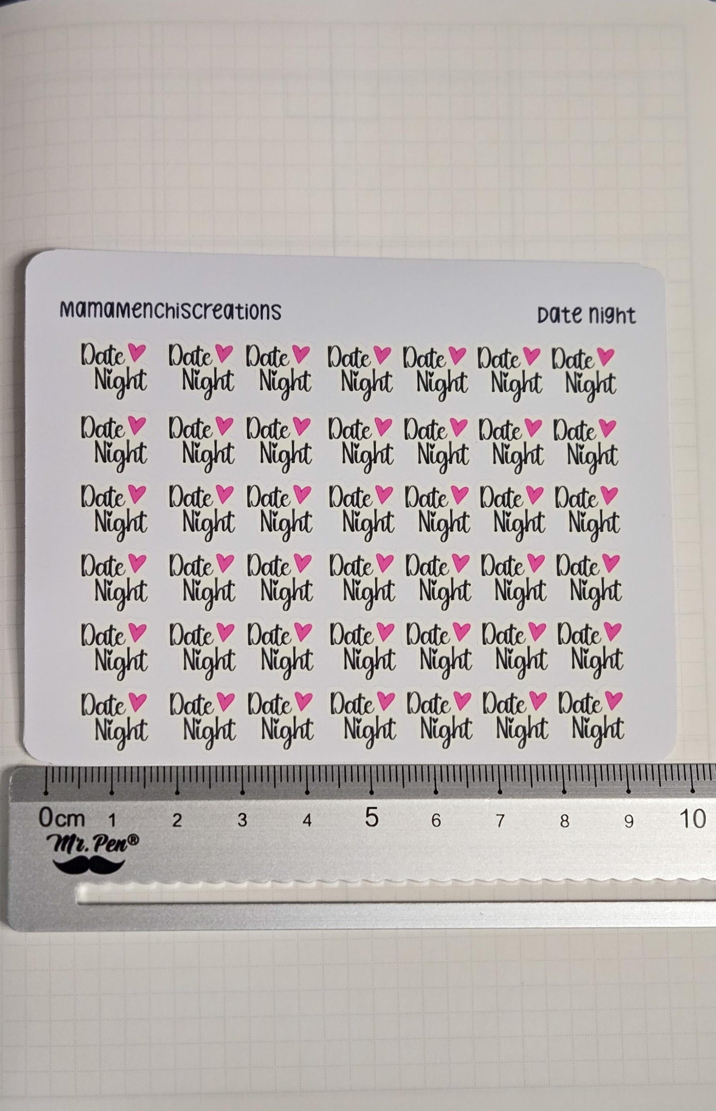 Date Night Functional Bujo Journal Planner deco Sticker Sheet