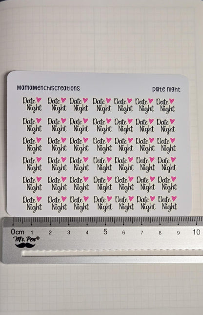 Date Night Functional Bujo Journal Planner deco Sticker Sheet