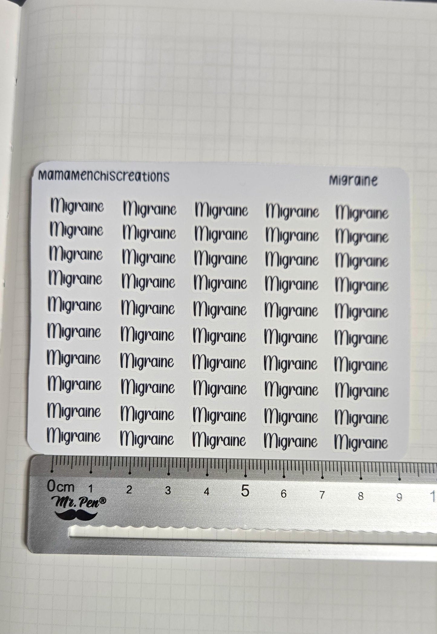 Migraine/ Headache Bujo Journal Planner deco Sticker Sheet