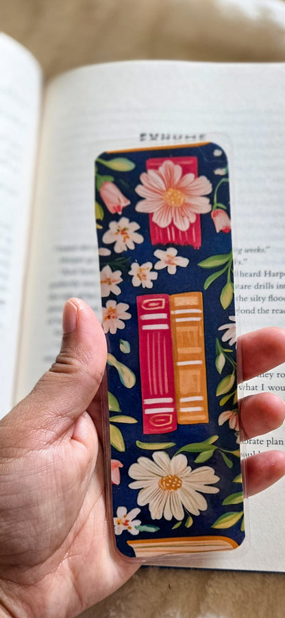 Bookstack Floral Handmade Laminated Bookmark