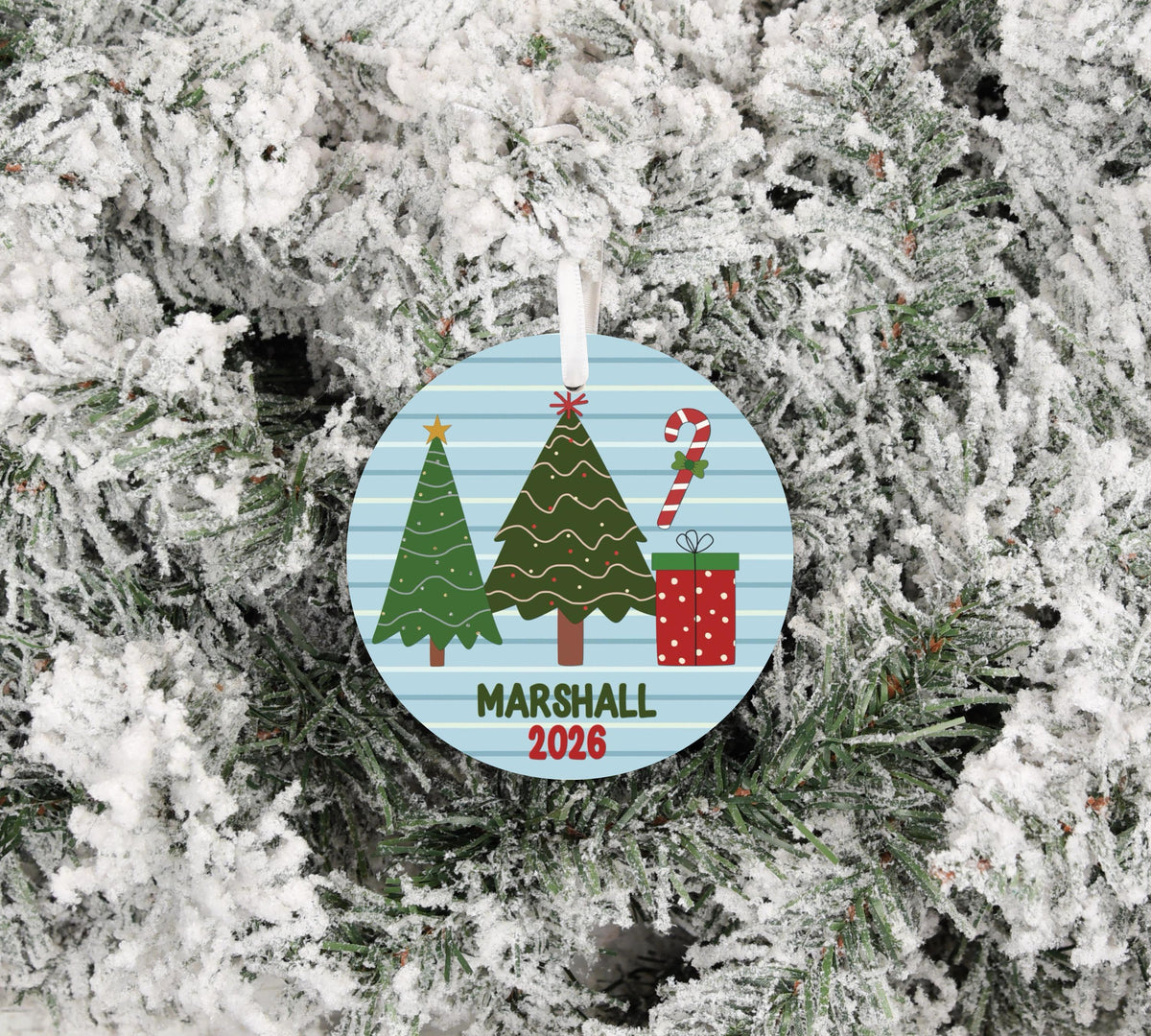 Christmas Scene Personalized Kids 2026 Christmas Ornament