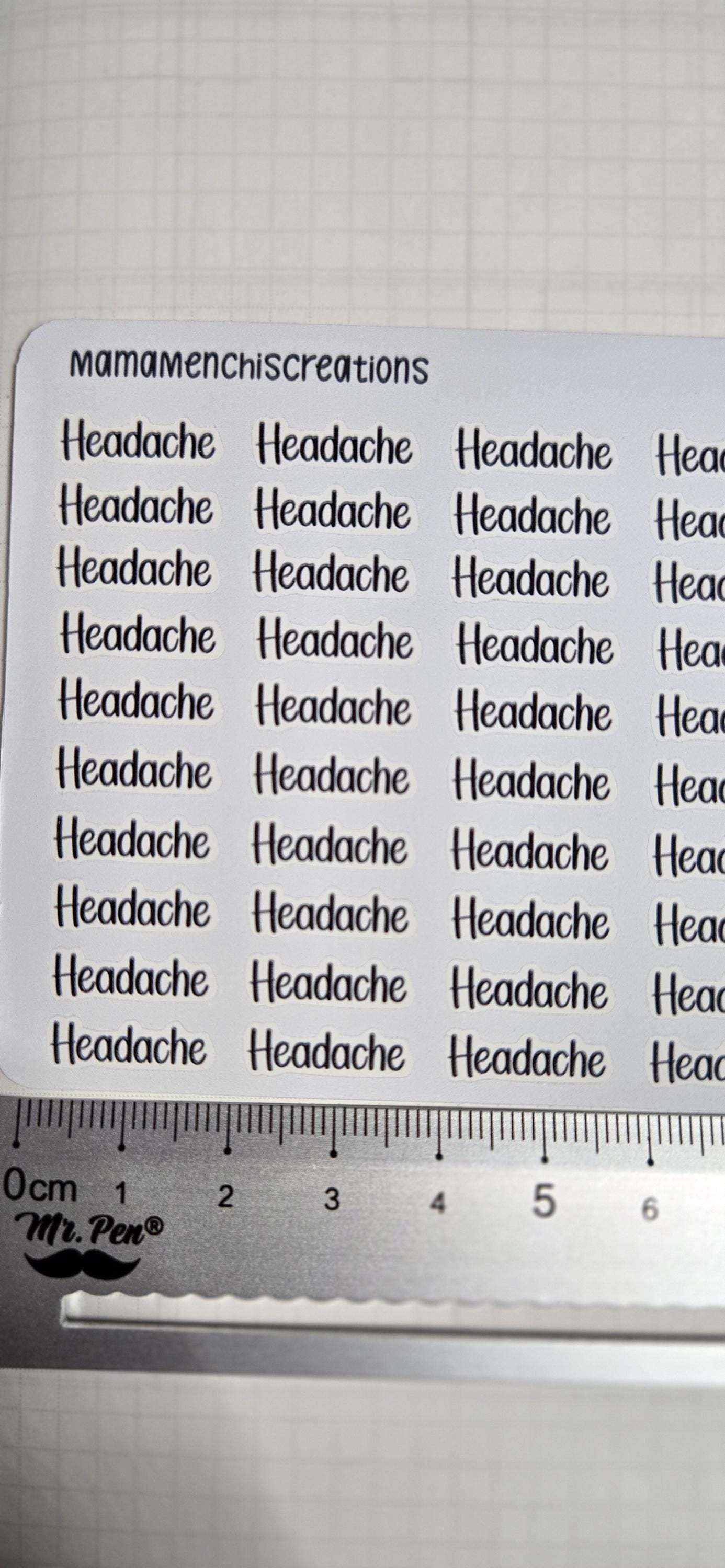 Migraine/ Headache Bujo Journal Planner deco Sticker Sheet