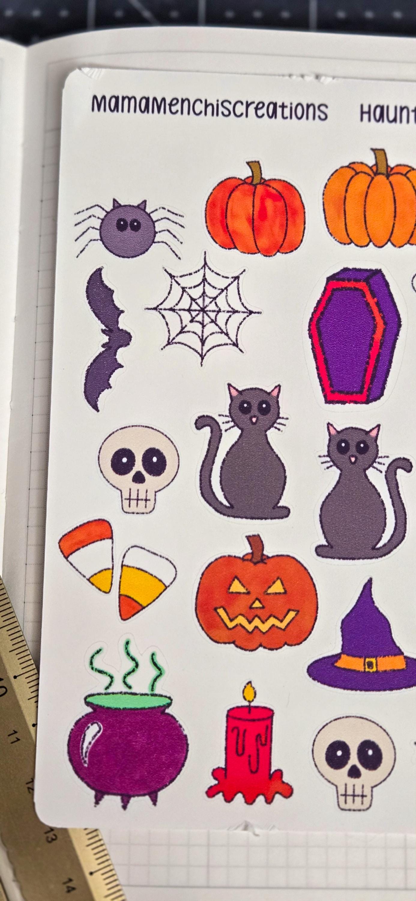 Halloween Stickers Spooky Matte Bujo Journal Planner Sticker Sheet