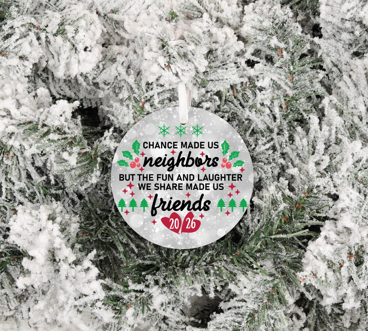 2026 Neighbor  Bestie Christmas Sublimation Ornament