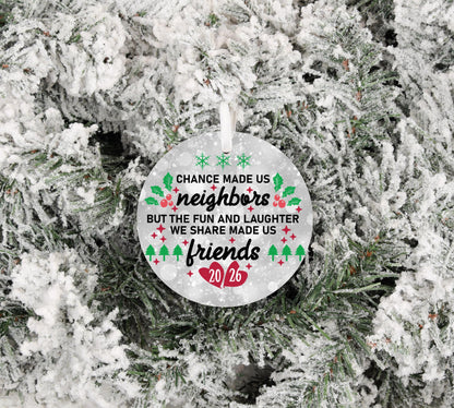2026 Neighbor  Bestie Christmas Sublimation Ornament