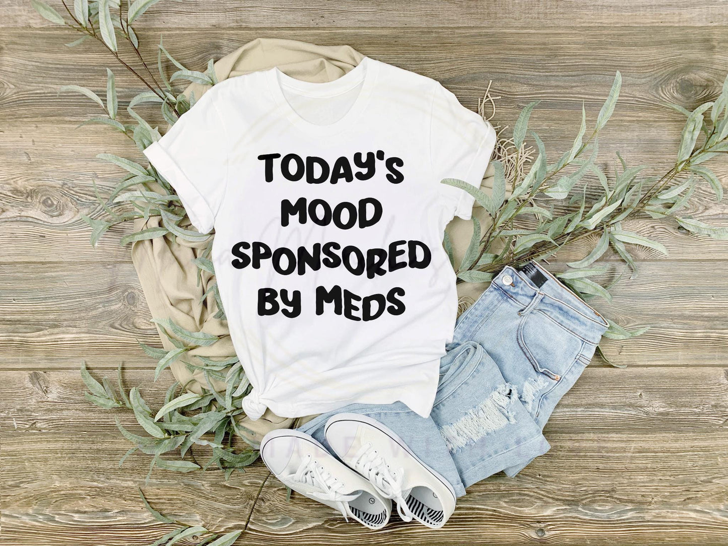 Today’s Mood Sponsored By Meds sublimation DTF Hand Drawn PNG Digital Download