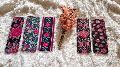 Dark Vibes Floral Handmade Laminated Bookmark