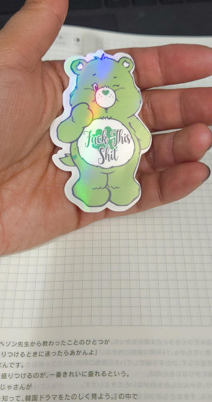 Swear Bear Holographic Sticker - Funny Bujo Planner Decal