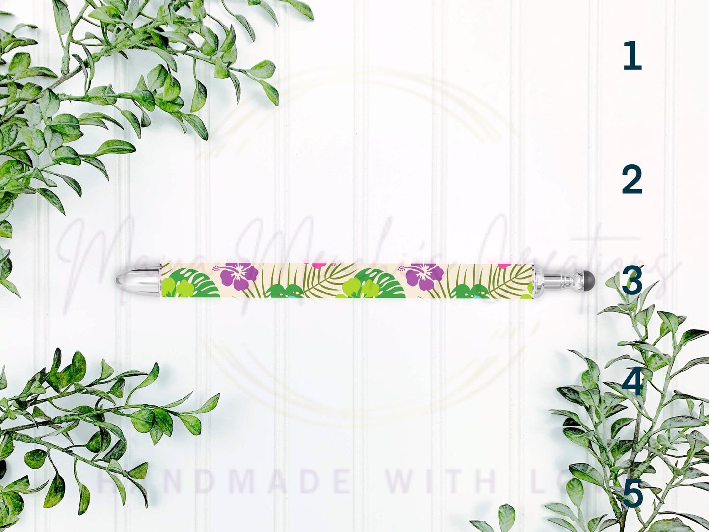Summery Plants and Birds Pen Refillable Gel Pen