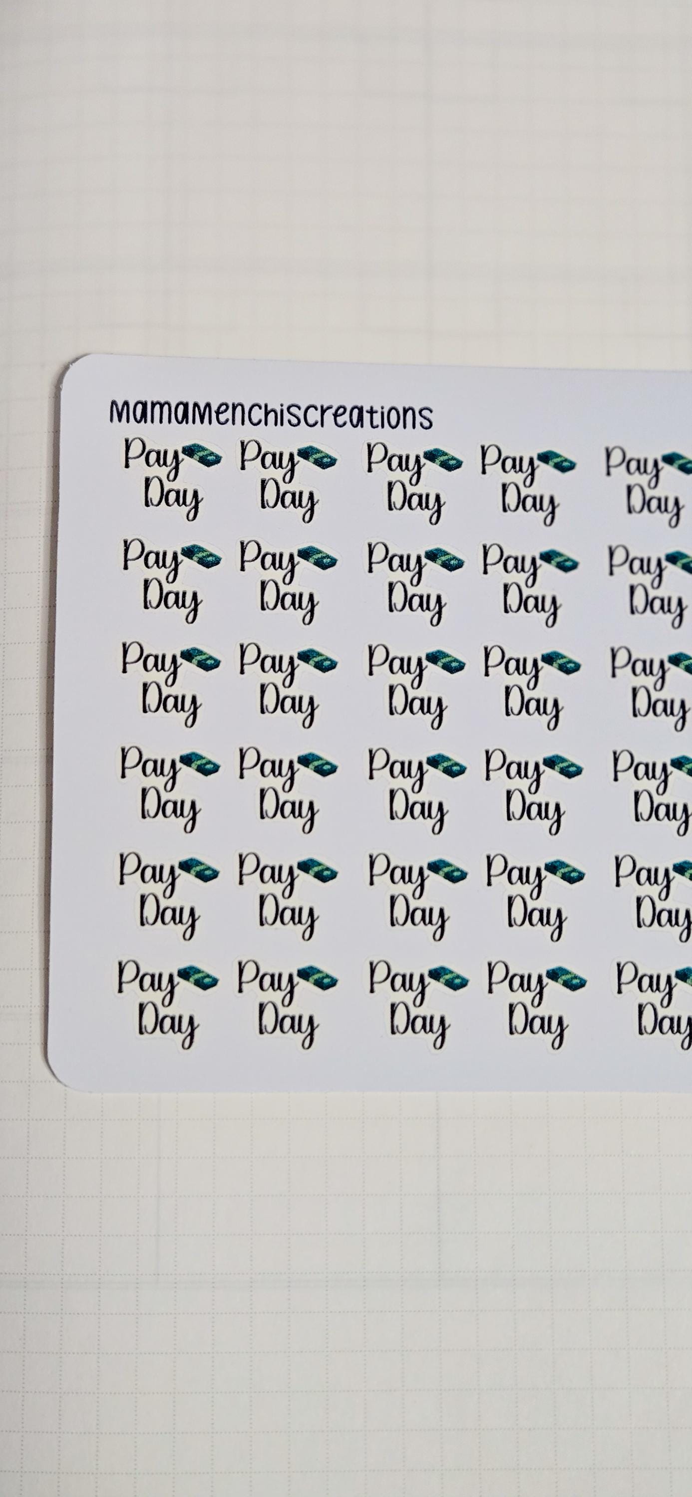 Pay Day Functional Bujo Journal Planner deco Sticker Sheet
