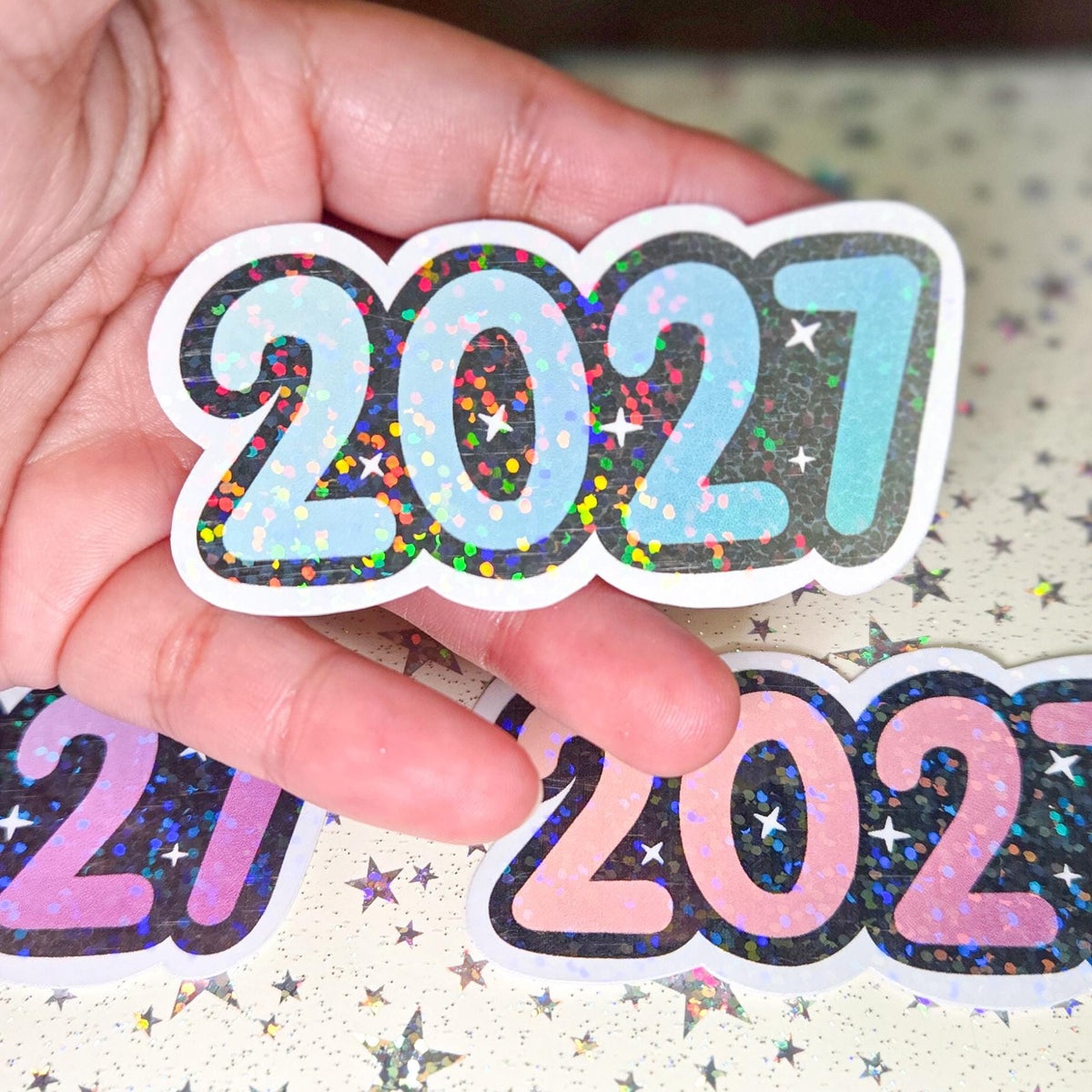 2027 Glossy Glittery Die Cut Bujo Journal Planner Laptop Sticker