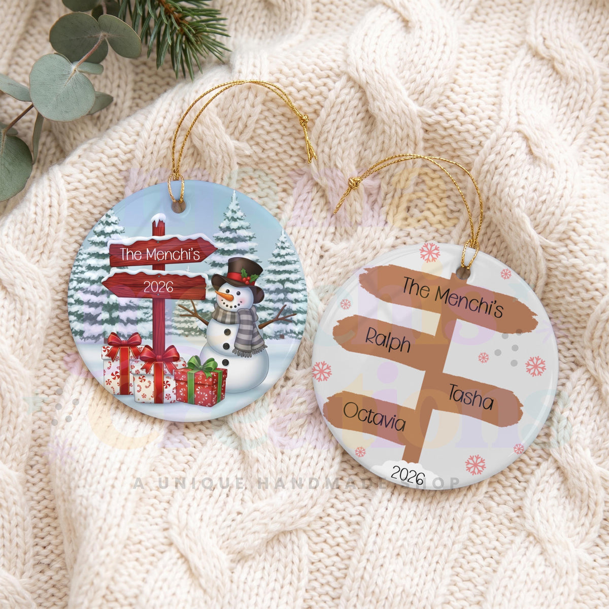 Personalized Family Name 2026 christmas ornament
