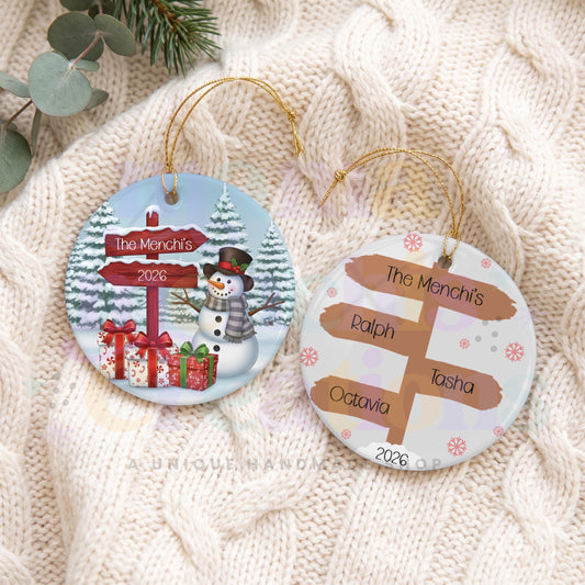 Personalized Family Name 2026 christmas ornament