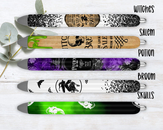 Spooky Halloween Salem Witches Refillable Gel Pen