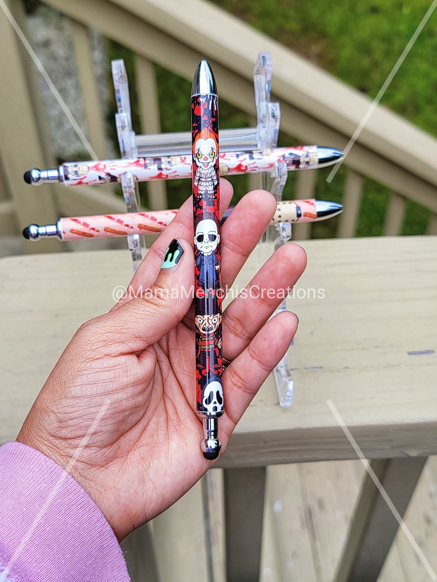 Horror Psycho Stainless Steel Gel Pen: Refillable Stylus Pen