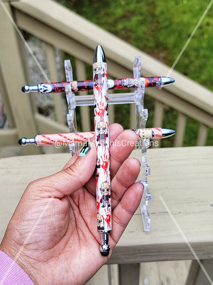 Horror Psycho Stainless Steel Gel Pen: Refillable Stylus Pen
