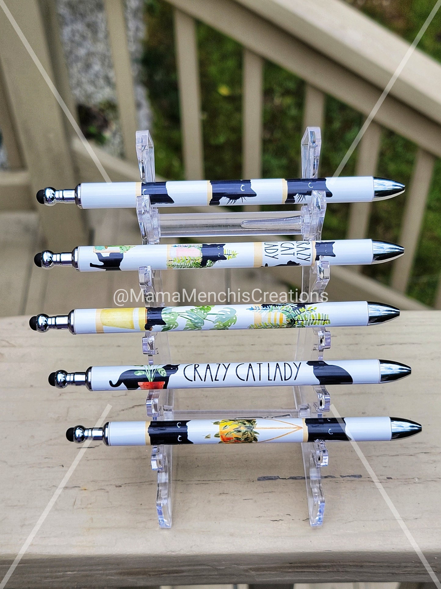 Cat Lady Plant Lover Refillable Gel Pen: Stainless Steel Stylus Pen
