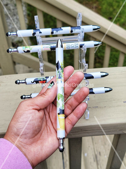 Cat Lady Plant Lover Refillable Gel Pen: Stainless Steel Stylus Pen