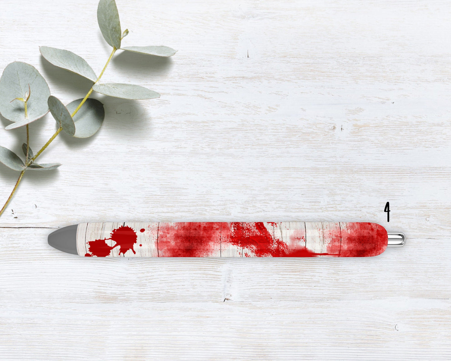 Blood Splatter Crime Scene Refillable Retractable Gel Pen
