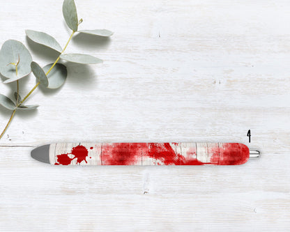 Blood Splatter Crime Scene Refillable Retractable Gel Pen