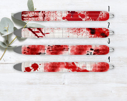 Blood Splatter Crime Scene Refillable Retractable Gel Pen
