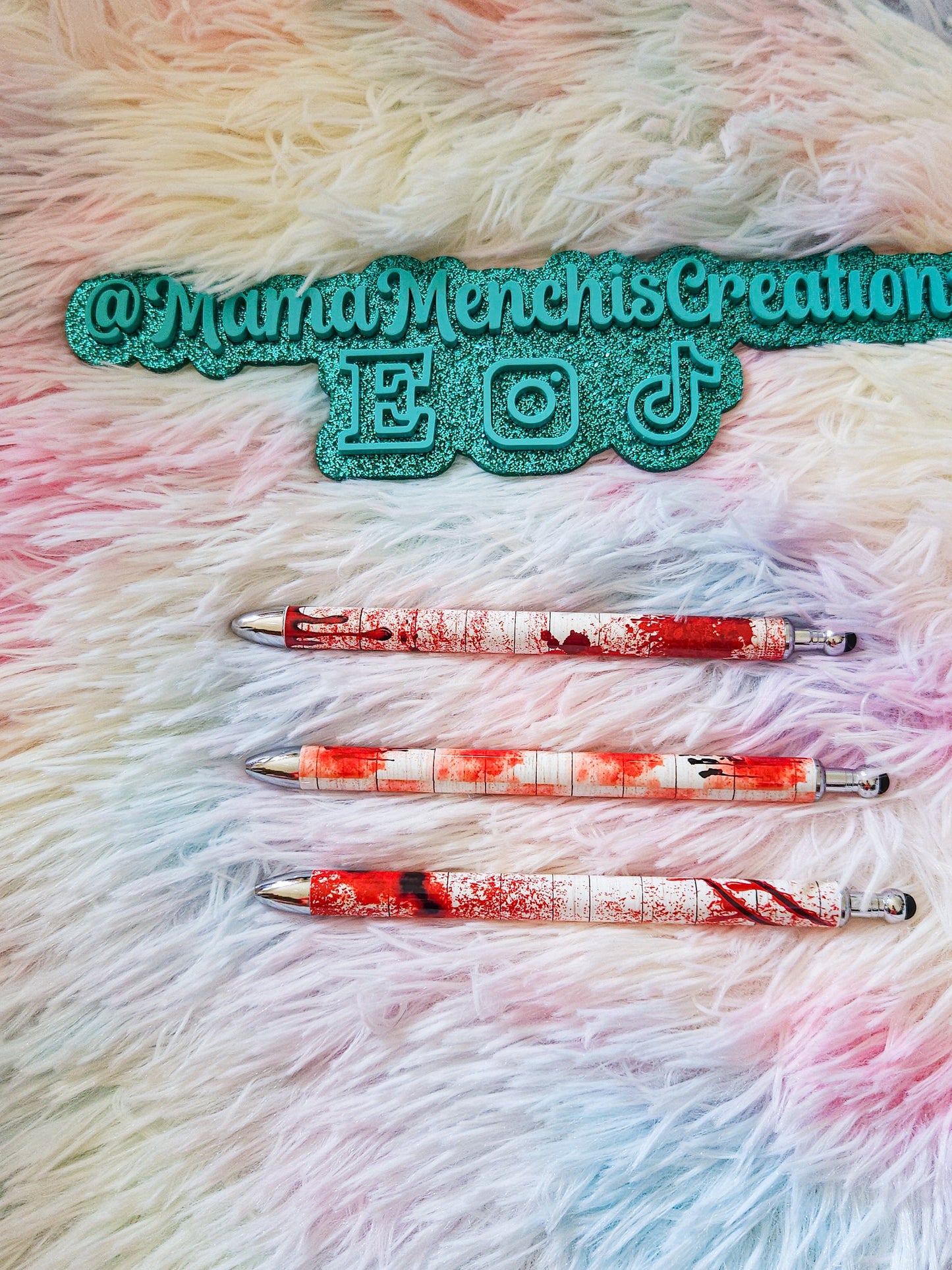 Blood Splatter Crime Scene Refillable Retractable Gel Pen