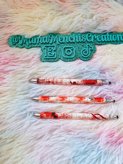 Blood Splatter Crime Scene Refillable Retractable Gel Pen