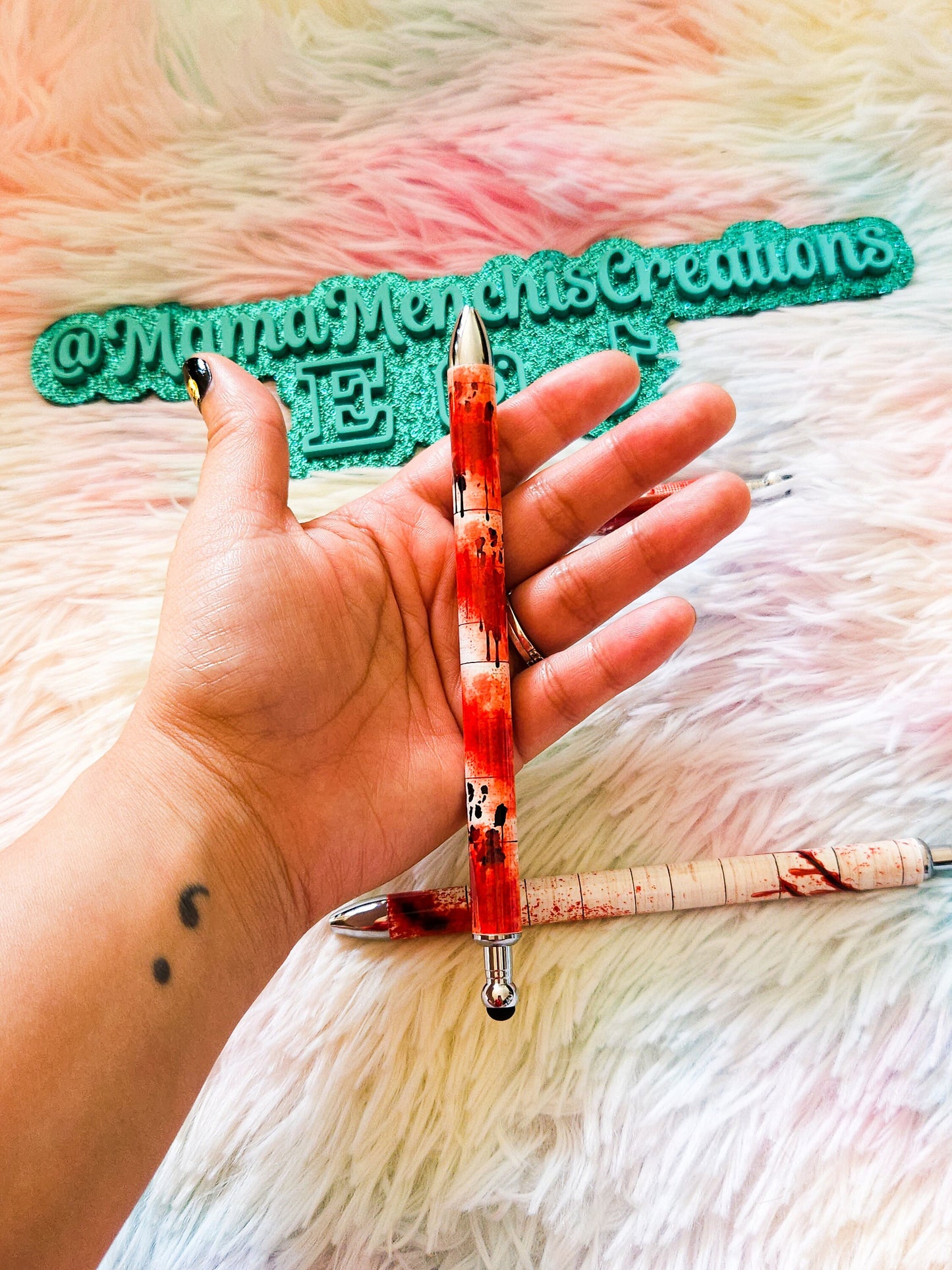 Blood Splatter Crime Scene Refillable Retractable Gel Pen