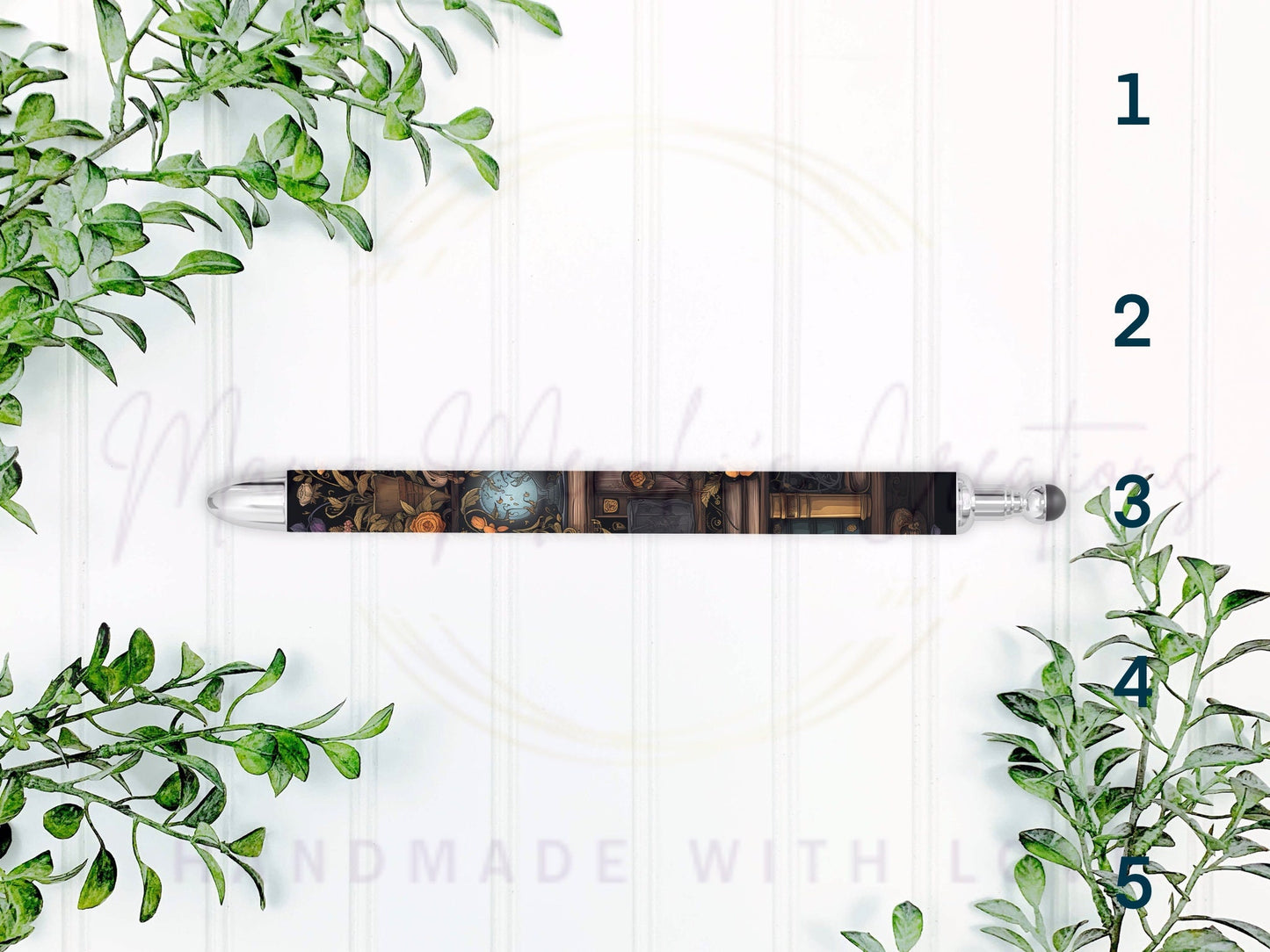 Dark Academia Bookish Refillable Retractable Gel Pen