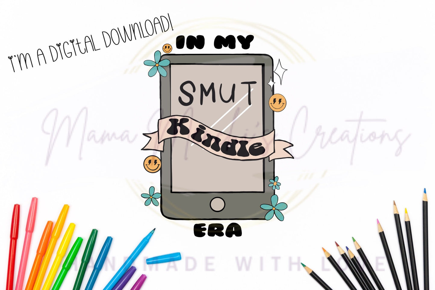 In My Kindle Era sublimation DTF Hand Drawn PNG Digital Download