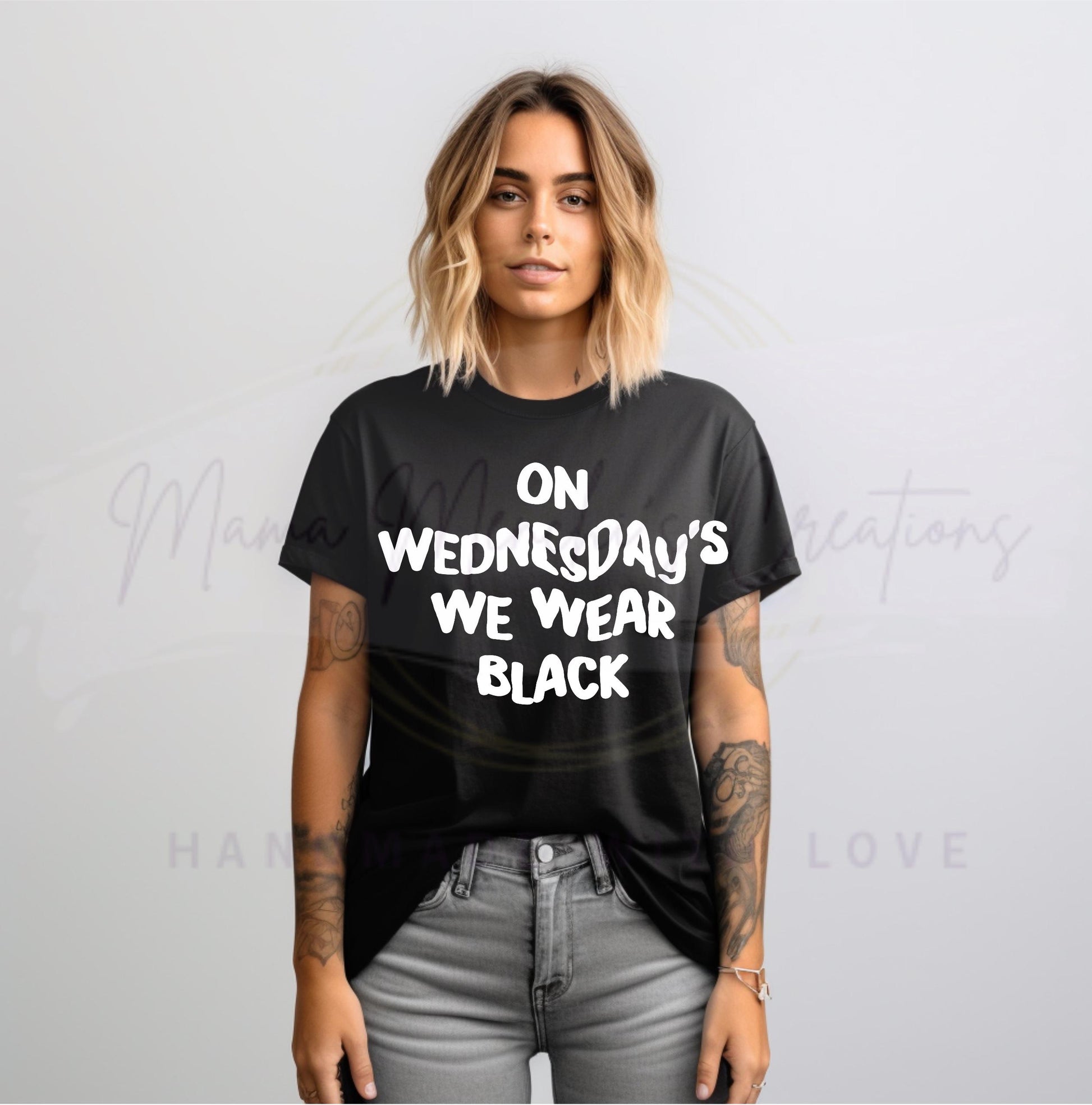 On Wednesday’s We Were Black sublimation DTF Hand Drawn PNG Digital Download