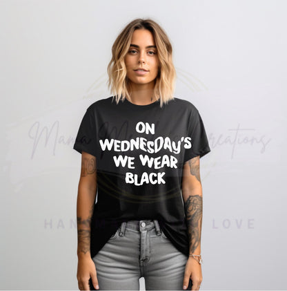 On Wednesday’s We Were Black sublimation DTF Hand Drawn PNG Digital Download