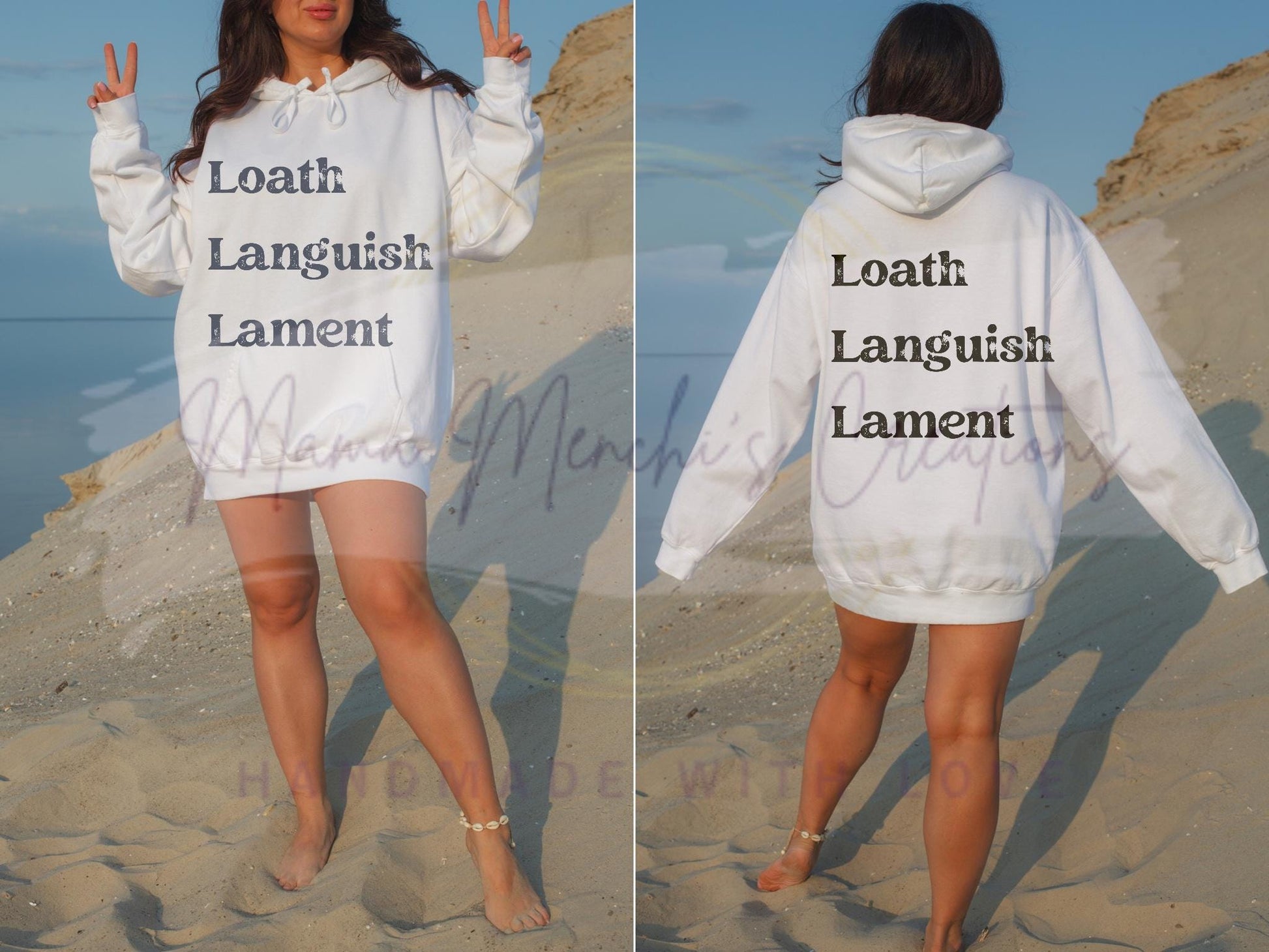 Loath Languish Lament distressed sublimation DTF Hand Drawn PNG Digital Download