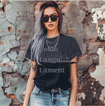 Loath Languish Lament distressed sublimation DTF Hand Drawn PNG Digital Download