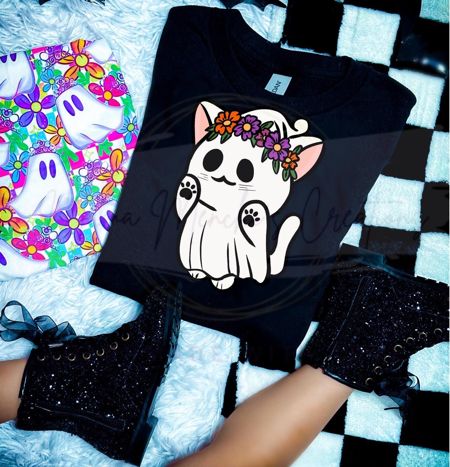 Ghost Cat Halloween PNG, Spooky Kitten Clipart (Digital Download)