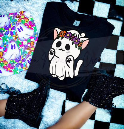 Ghost Cat Halloween PNG, Spooky Kitten Clipart (Digital Download)