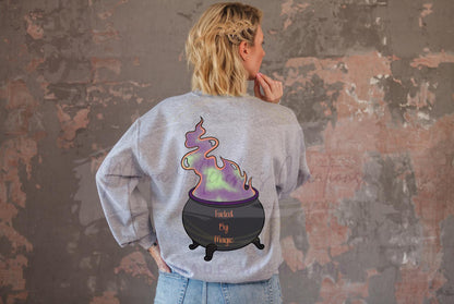 Fueled by Magic Witches Caldron Hand Drawn Sublimation PNG Digital Download