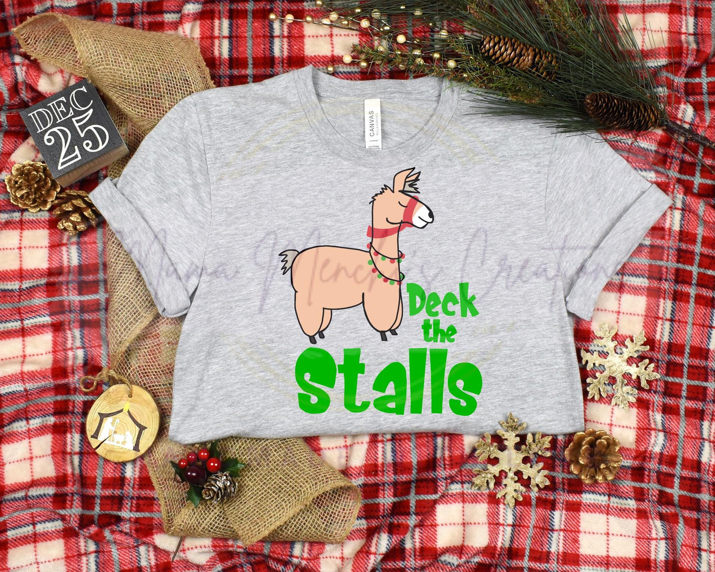 Deck the Stalls Llama Sublimation Hand Drawn PNG Digital Download