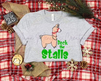 Deck the Stalls Llama Sublimation Hand Drawn PNG Digital Download