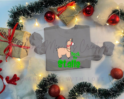 Deck the Stalls Llama Sublimation Hand Drawn PNG Digital Download