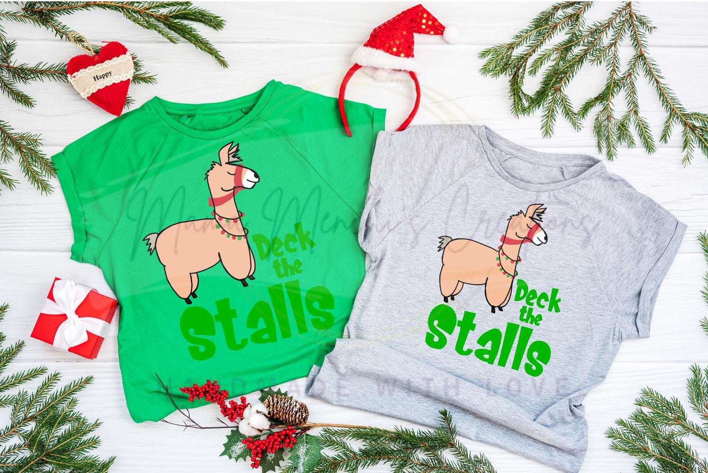 Deck the Stalls Llama Sublimation Hand Drawn PNG Digital Download