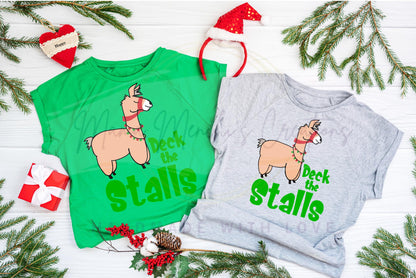 Deck the Stalls Llama Sublimation Hand Drawn PNG Digital Download