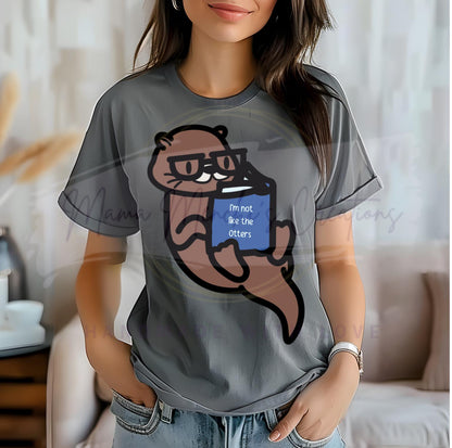 Otter Bookworm PNG, Hand Drawn Animal Clipart (Digital Download)