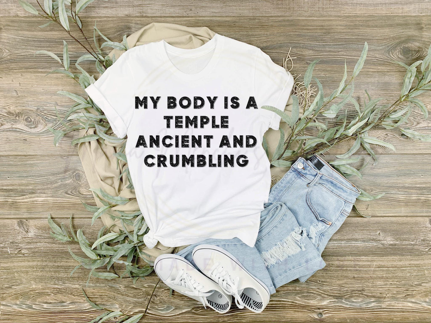 My Body is a Temple Ancient and Crumbling Sublimation PNG Digital Download