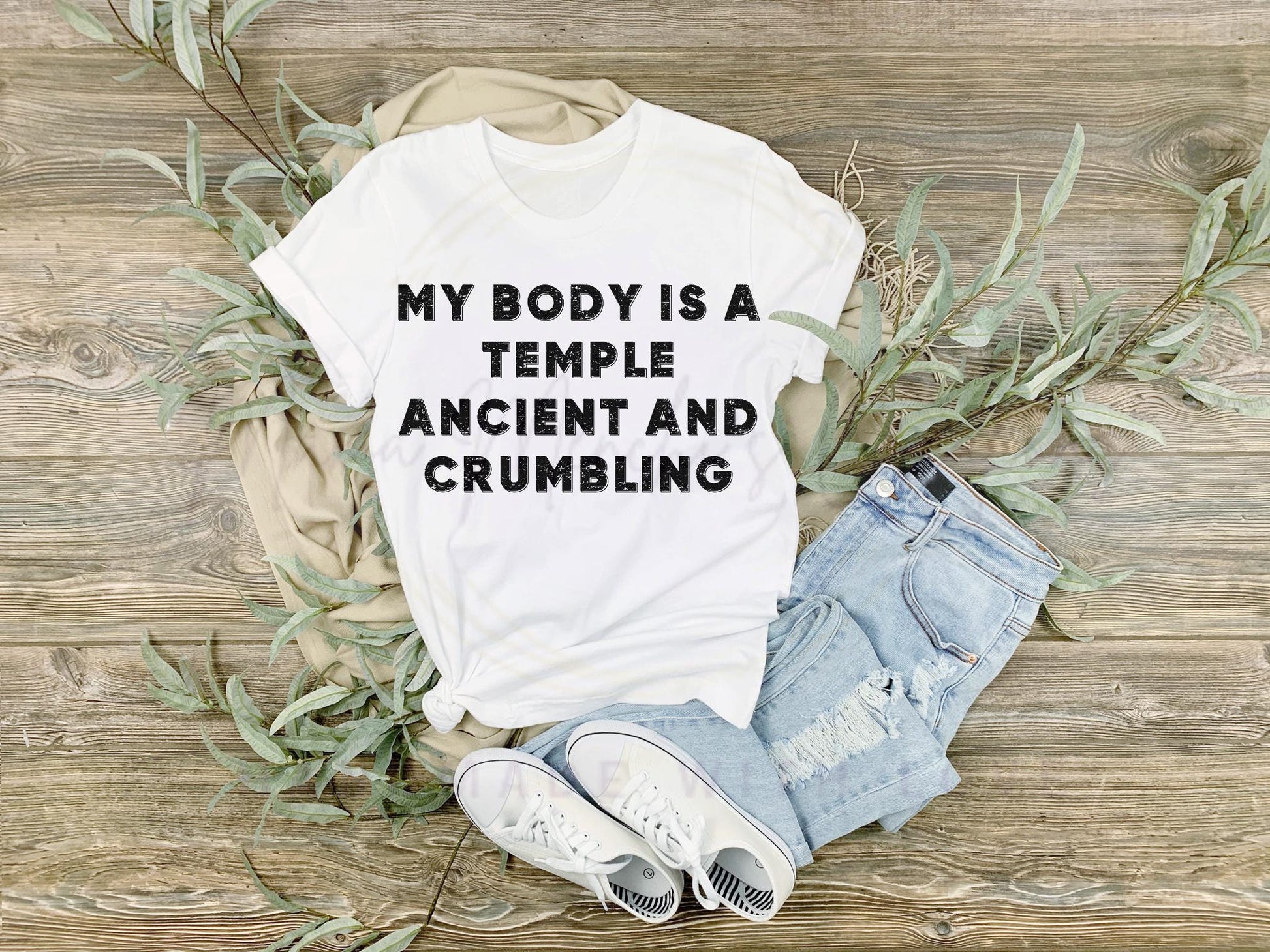 My Body is a Temple Ancient and Crumbling Sublimation PNG Digital Download
