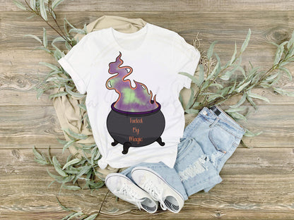 Fueled by Magic Witches Caldron Hand Drawn Sublimation PNG Digital Download
