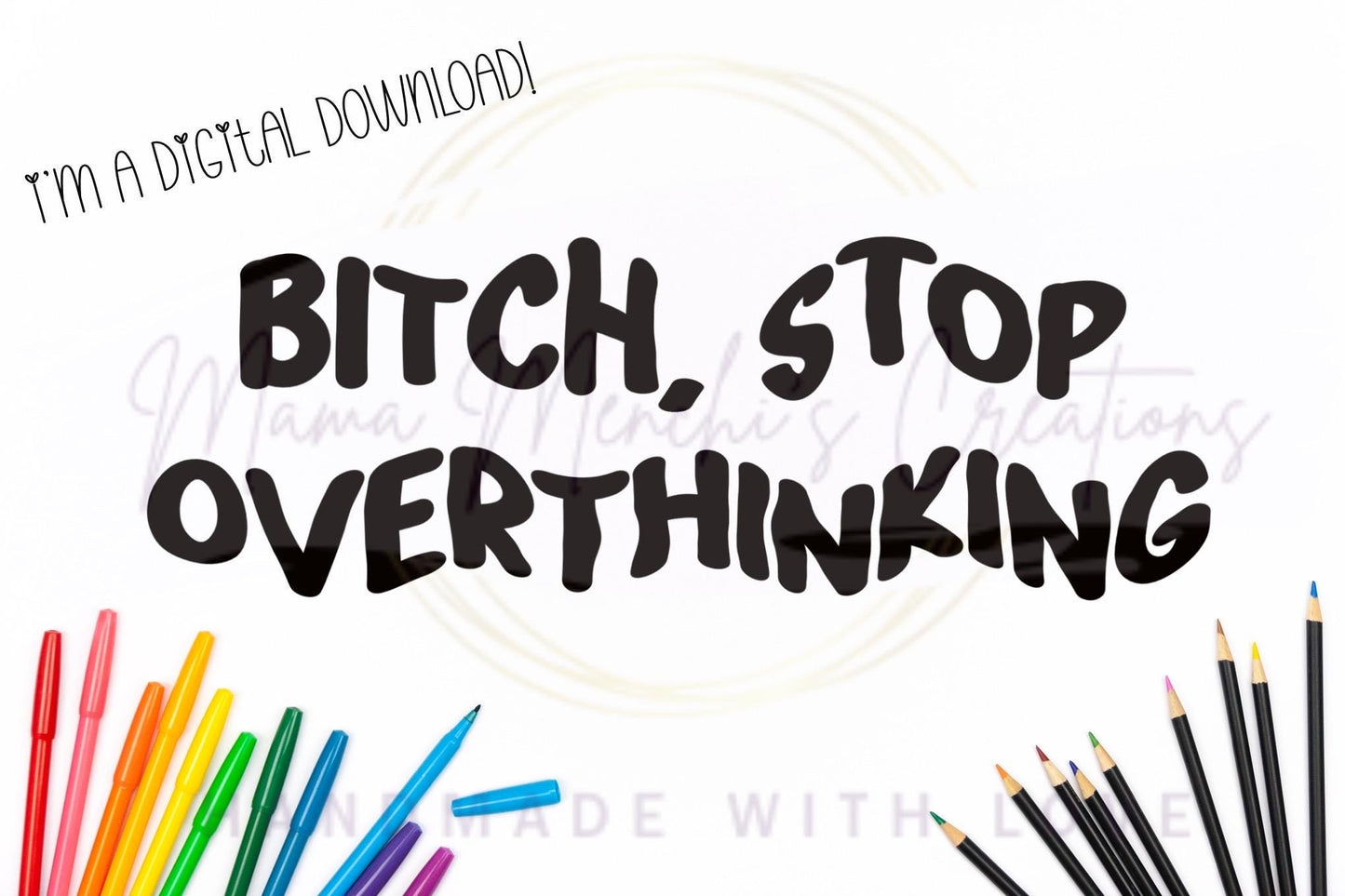Overthinking Adult Humor Mental Health PNG SVG Digital Download