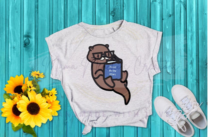 Otter Bookworm PNG, Hand Drawn Animal Clipart (Digital Download)