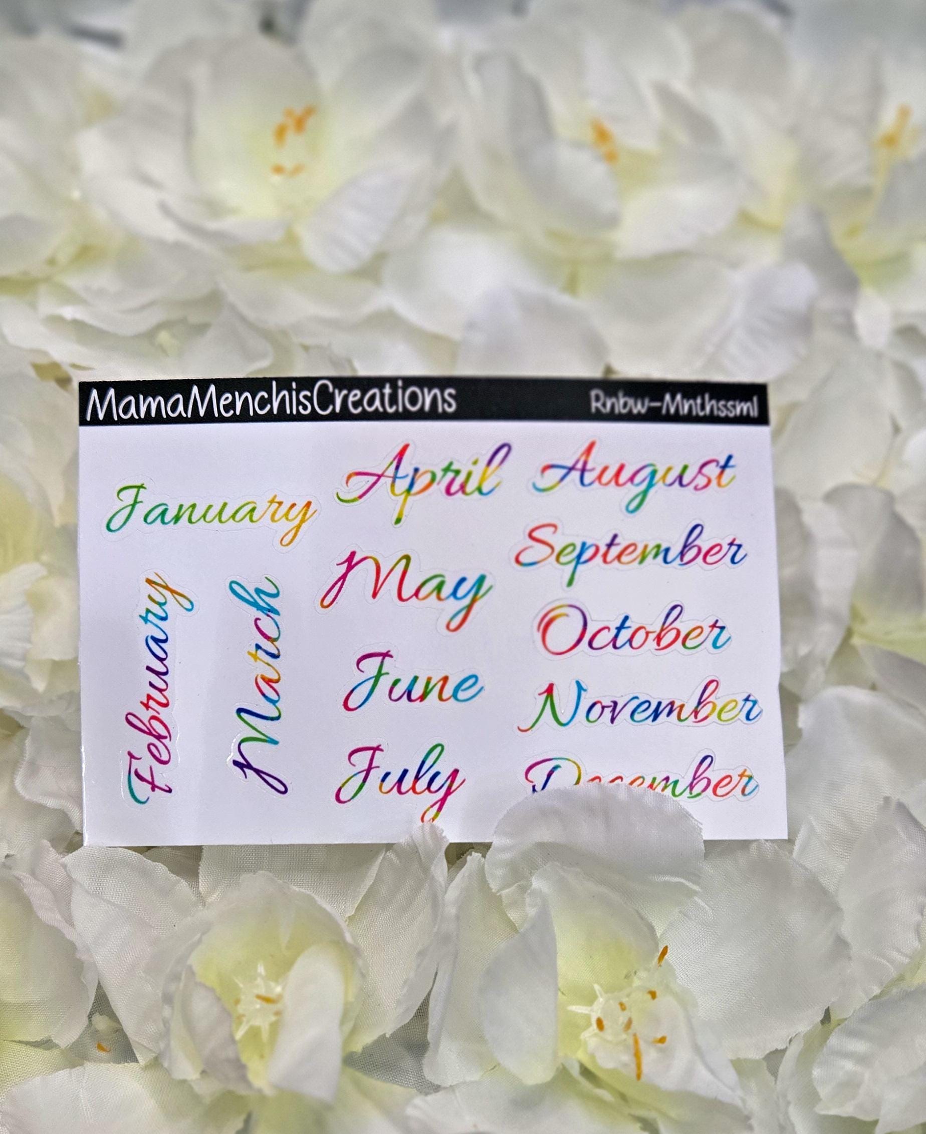 Tiny Rainbow Months Functional Stickers Bujo Journal Planner deco Sticker Sheet