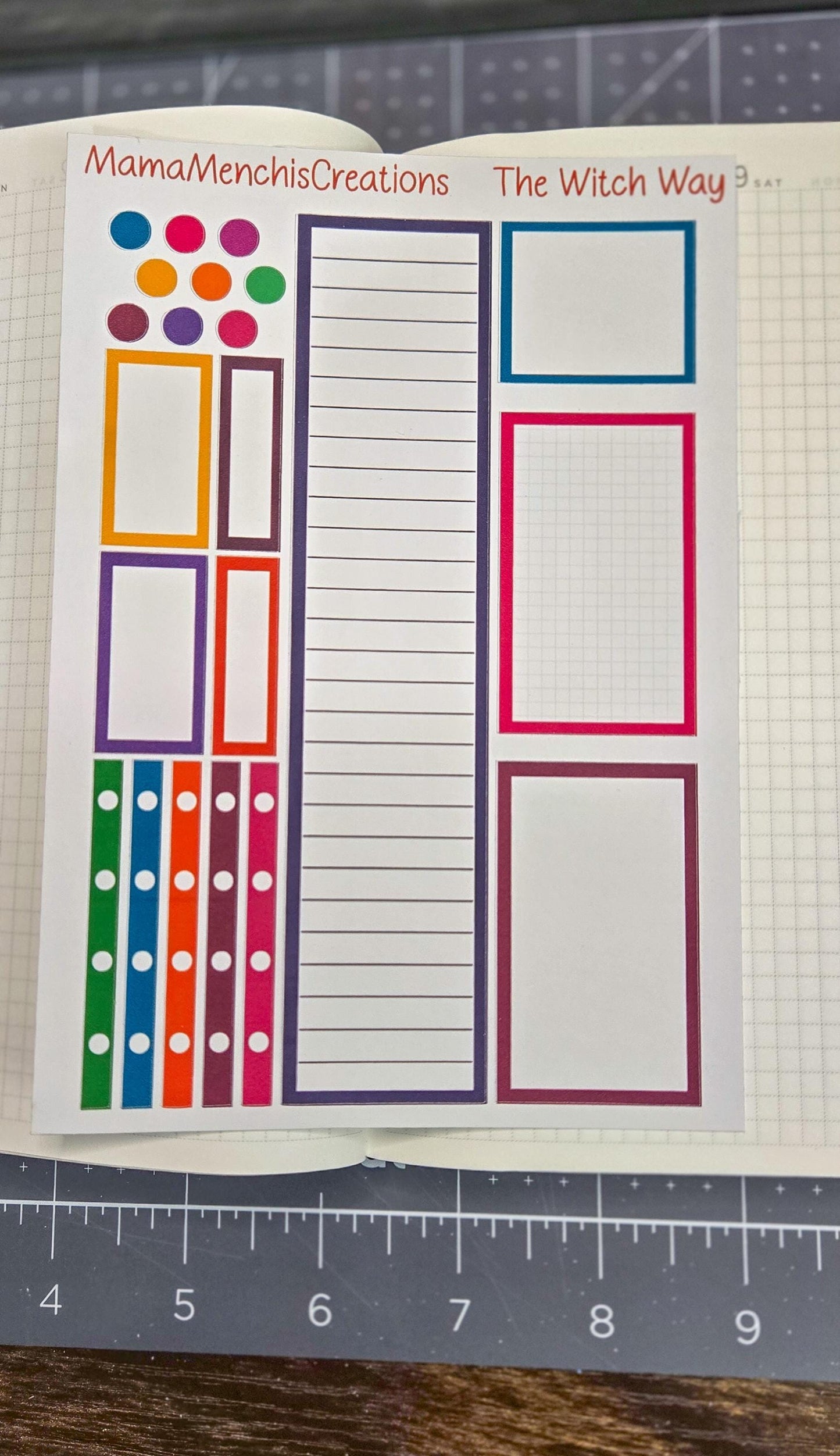 Witchy Planner Matte Stickers: Bujo Journal Deco Boxes